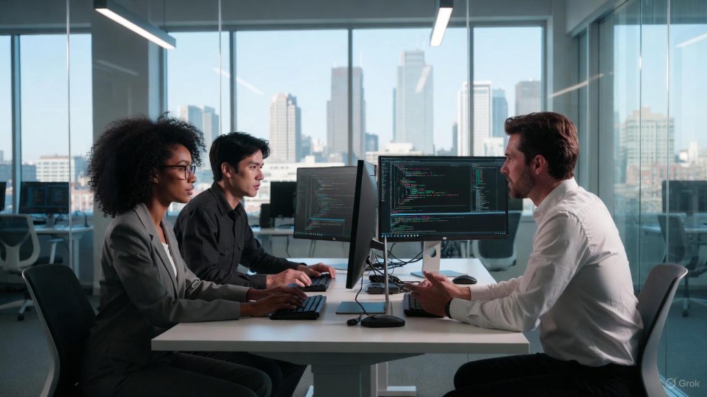 Dive Staffing IT professionals collaborating in Harbor East office, Baltimore